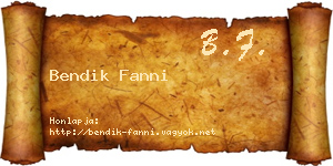 Bendik Fanni névjegykártya