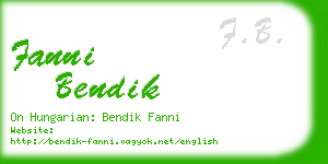 fanni bendik business card